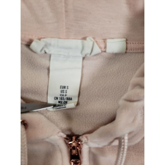 H&M Sweater Womens Small Fleece Hoodie Polyester‎ Full Zip Long Sleeve Velvet - Picture 7 of 16